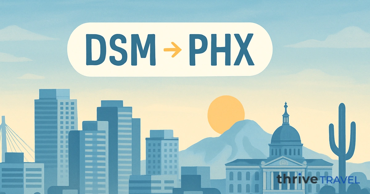 Des Moines to Phoenix