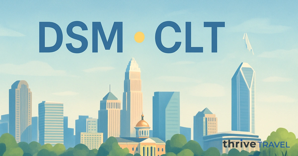 Des Moines to Charlotte